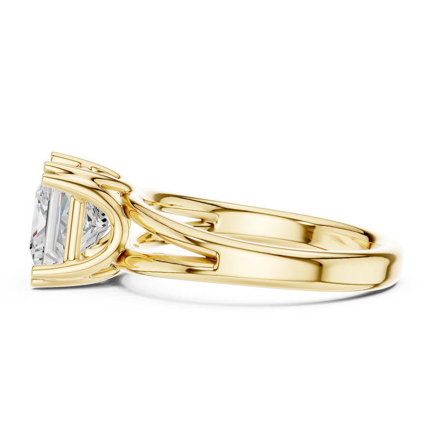 Princess-Cut Split-Shoulder Solitaire Ring — DDLR-094-PR