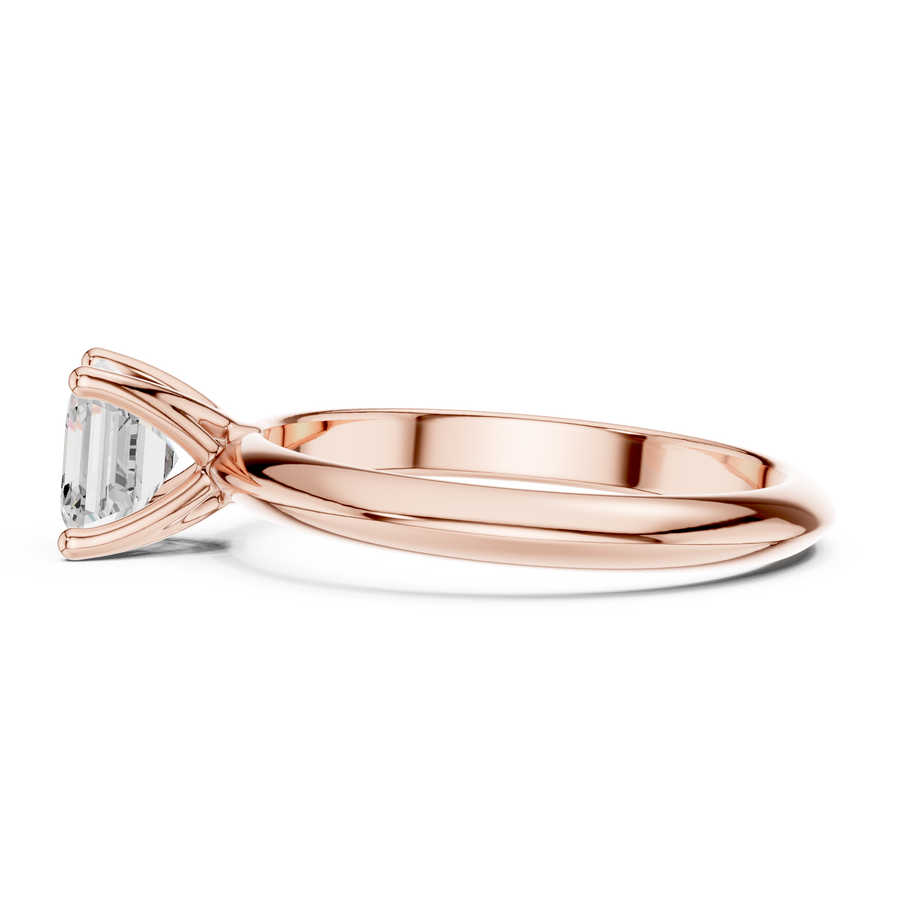 Asscher-Cut Tapered Solitaire Ring — DDLR-146-AC