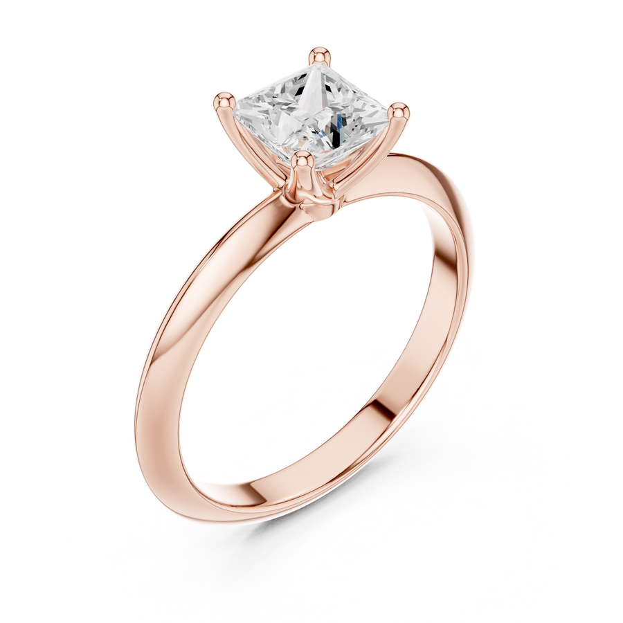 Princess-Cut Tapered Solitaire Ring — DDLR-146-PR