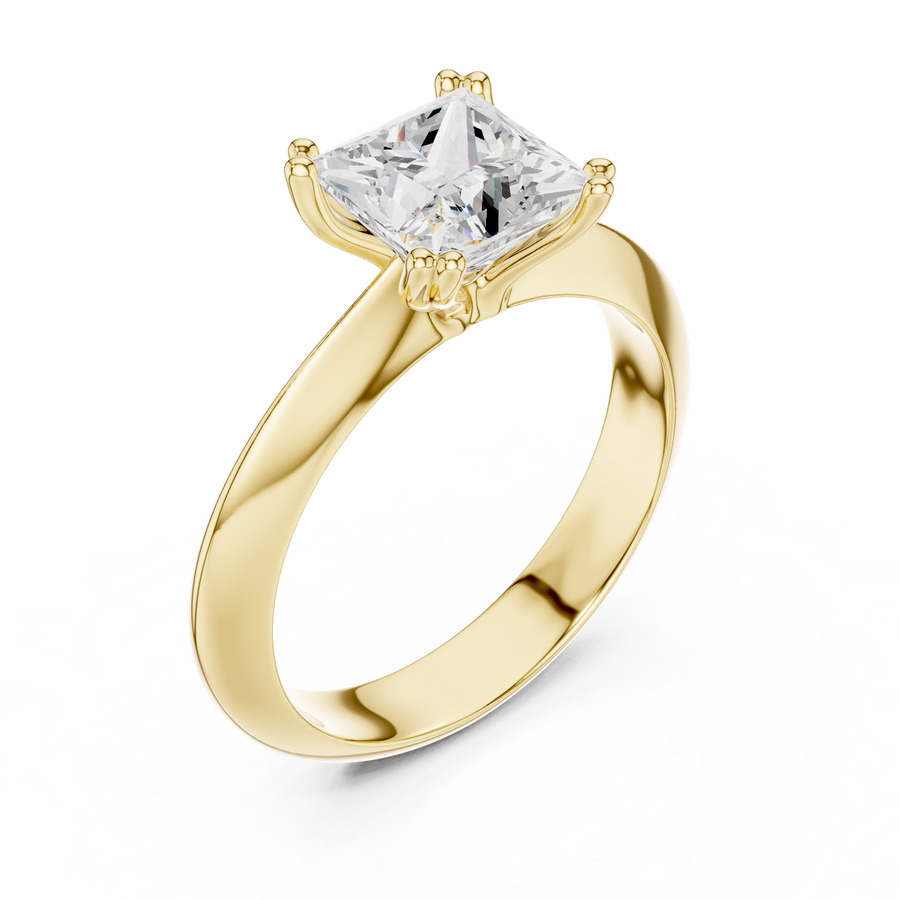 Princess-Cut Wide-Shoulder Solitaire Ring — DDLR-147-PR