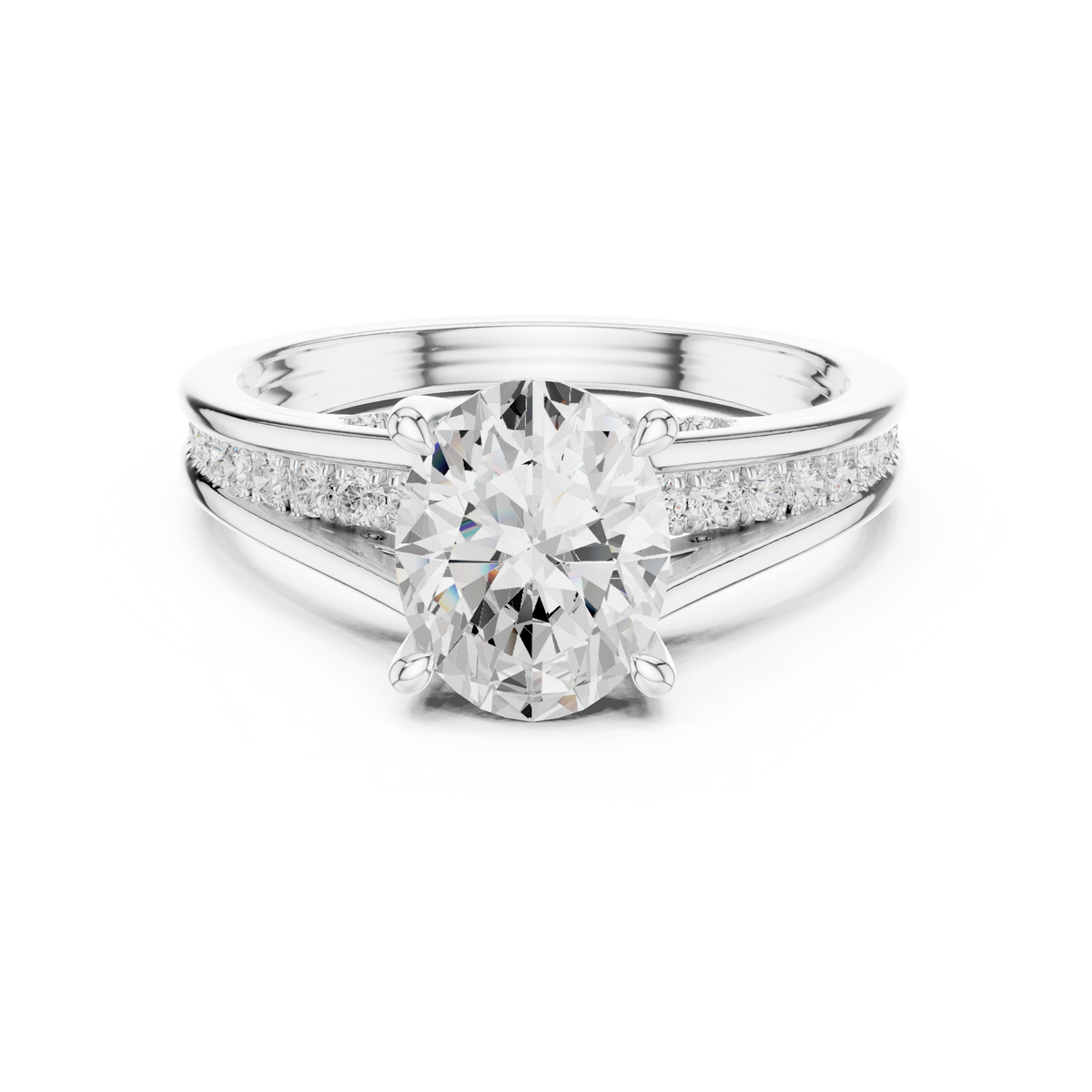LH-03252 — Oval-Cut Ring — digital design render