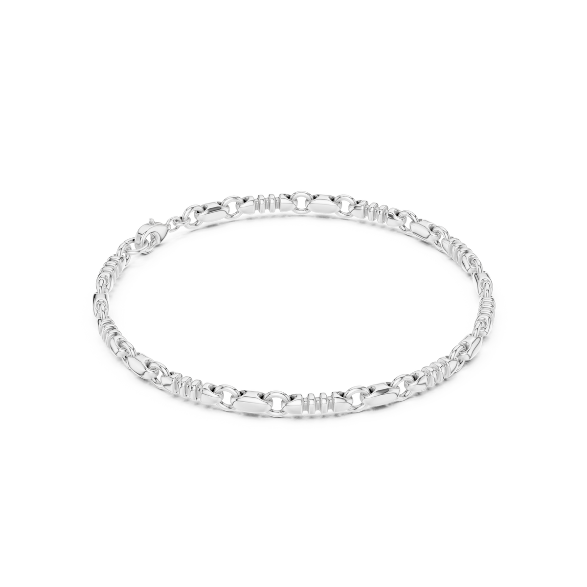 Fine Beaded-Link Bracelet 679 — B14-679 | Finish: white 