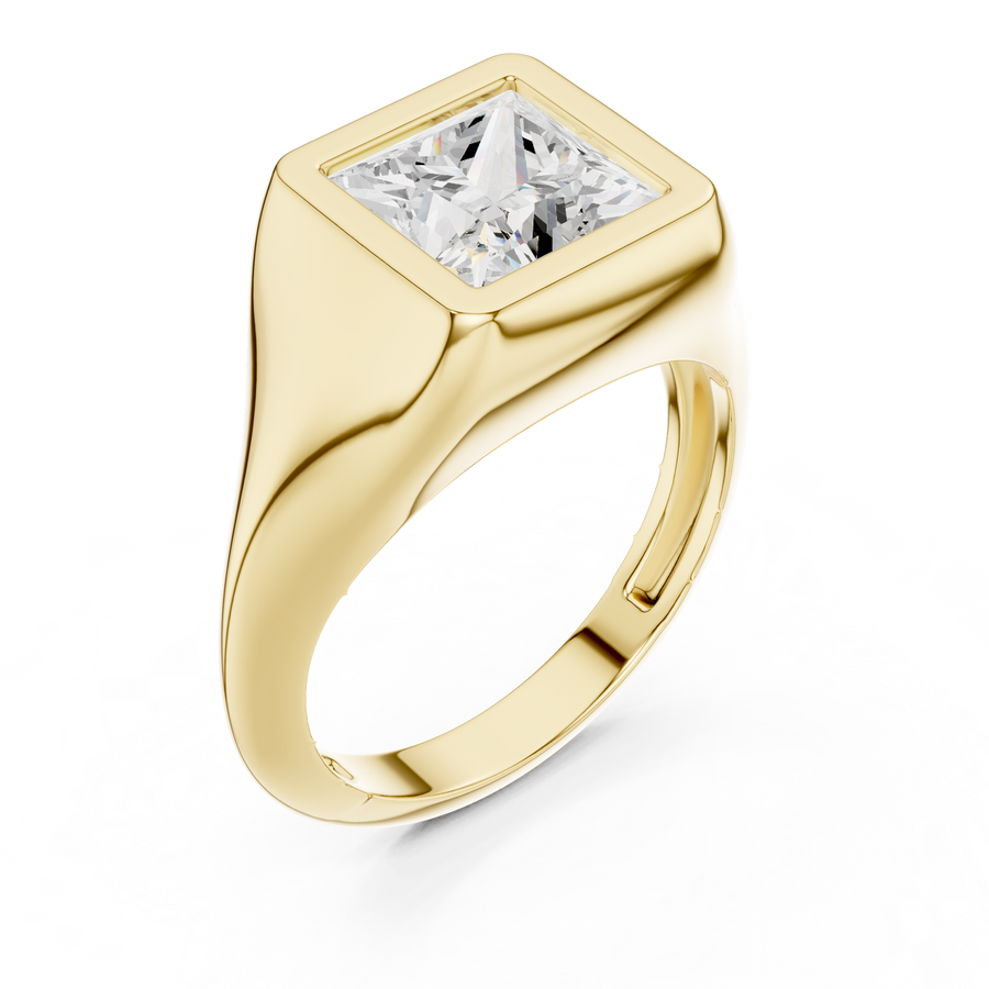 Princess-Cut Openwork Solitaire Ring — DDLR-093-PR