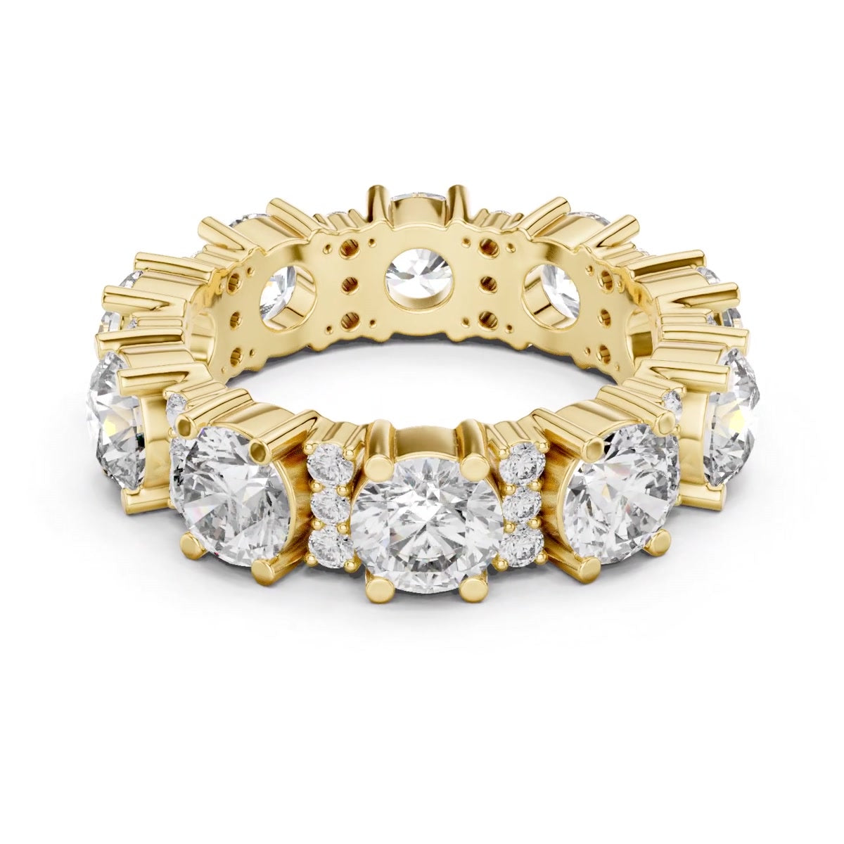 Round Cluster Eternity Band — still from the supplied digital video render