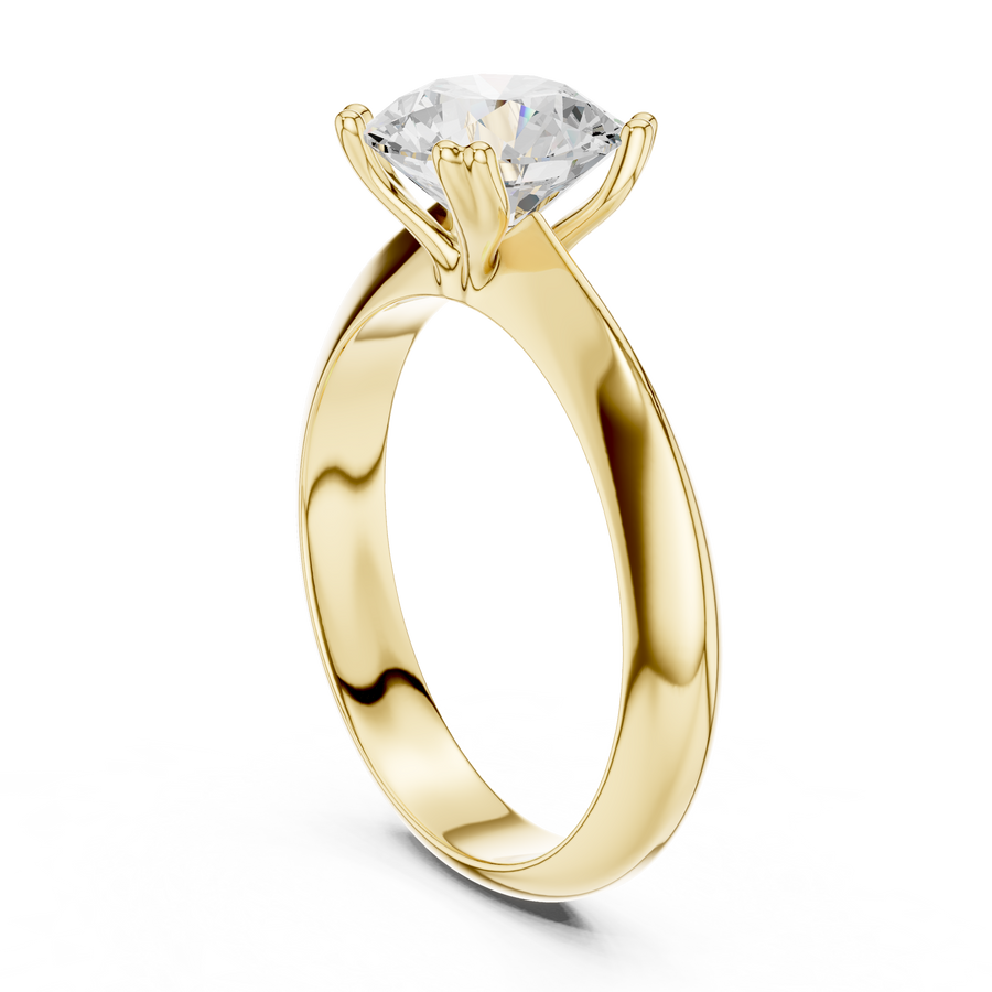 Round-Cut Wide-Shoulder Solitaire Ring — DDLR-147-RD — digital design render