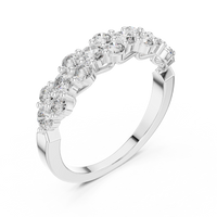 Round Half-Eternity Band — silver-tone digital render, view 2