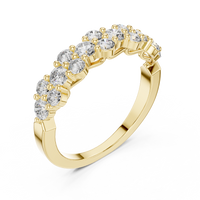 Round Half-Eternity Band — yellow-gold-tone digital render, view 2