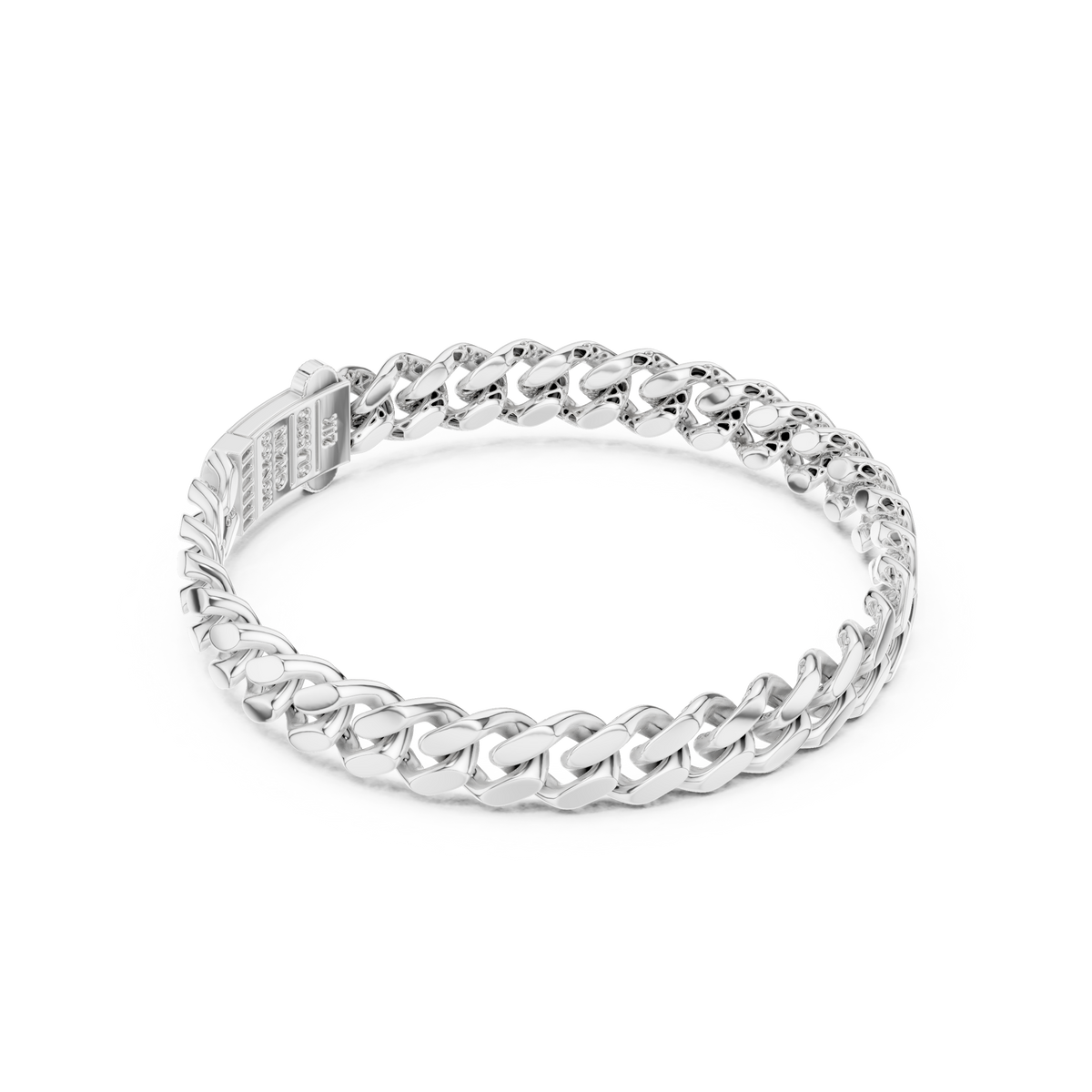 Sculpted Curb Link Bracelet — B9-311 — digital design render