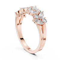 Sculptural Cluster Band — rose-gold-tone digital render, view 1