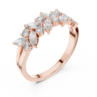 Sculptural Cluster Band — rose-gold-tone digital render, view 2
