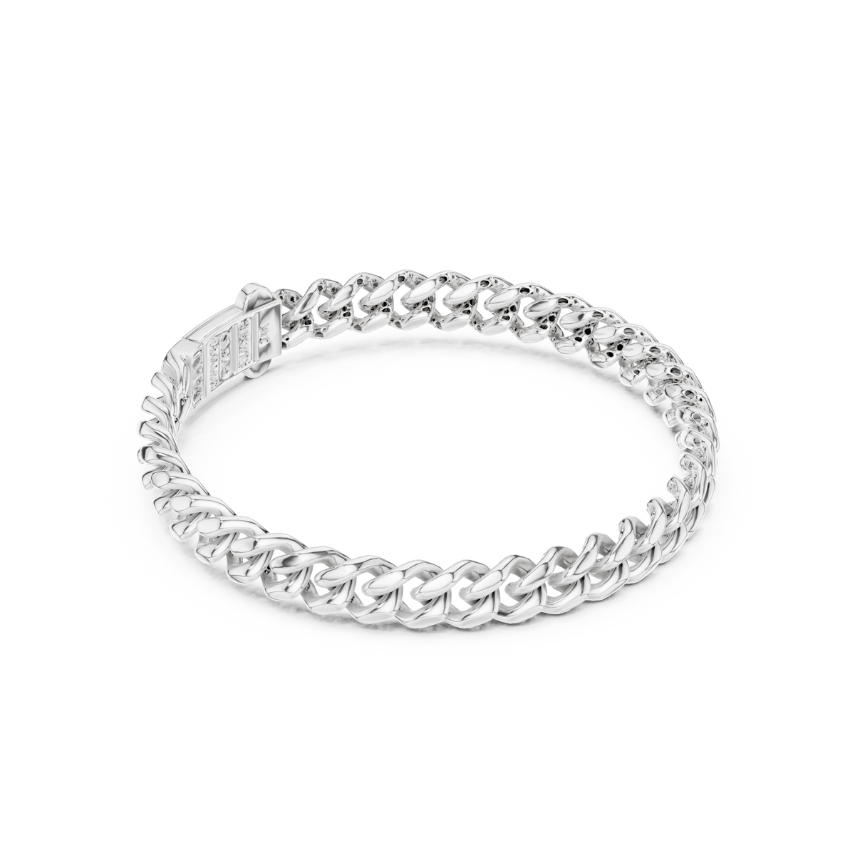 Slim Curb Link Bracelet — B9-315 — digital design render
