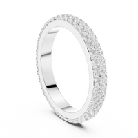 Slim Pavé Eternity Band — silver-tone digital render, view 1