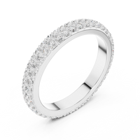 Slim Pavé Eternity Band — silver-tone digital render, view 2