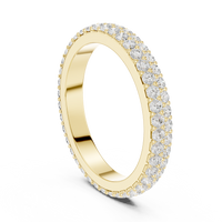 Slim Pavé Eternity Band — yellow-gold-tone digital render, view 1