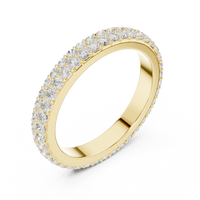 Slim Pavé Eternity Band — yellow-gold-tone digital render, view 2