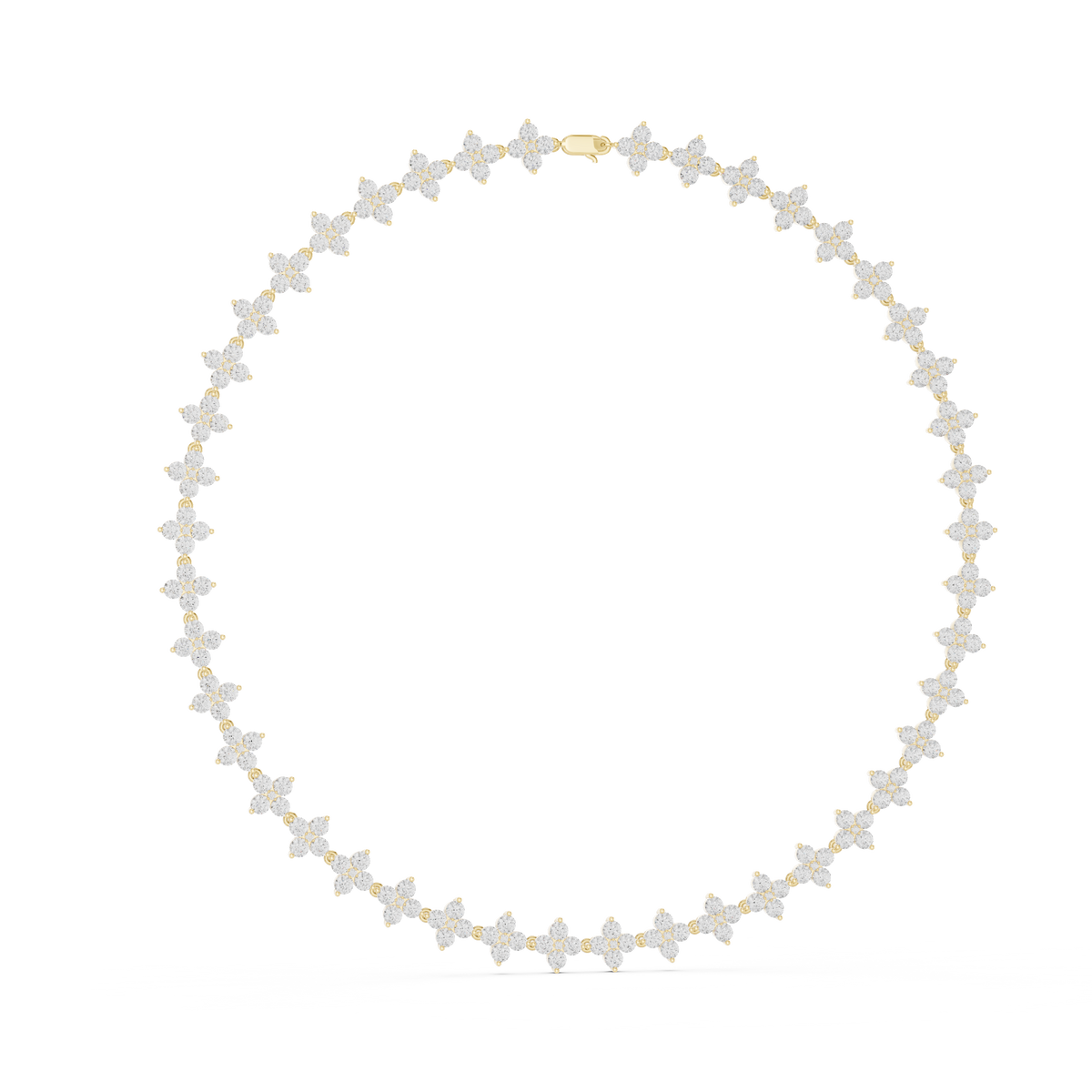 Star-Setting Tennis Necklace — GNK-0008 — digital design render