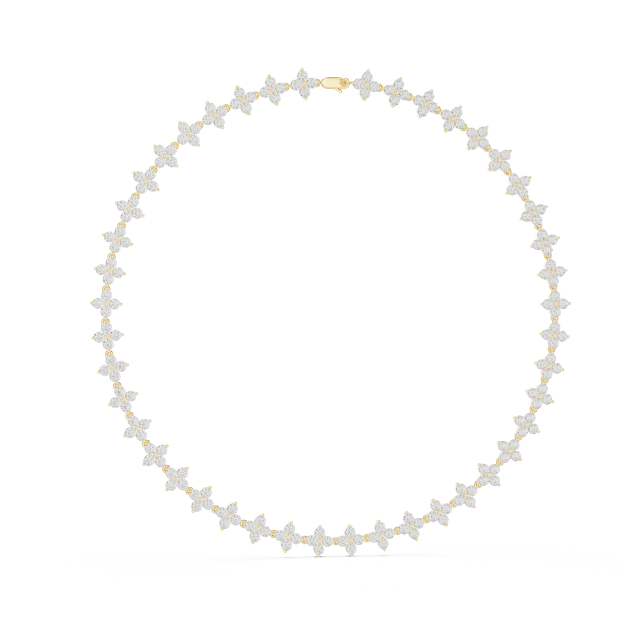Star-Setting Tennis Necklace — GNK-0008 — digital design render