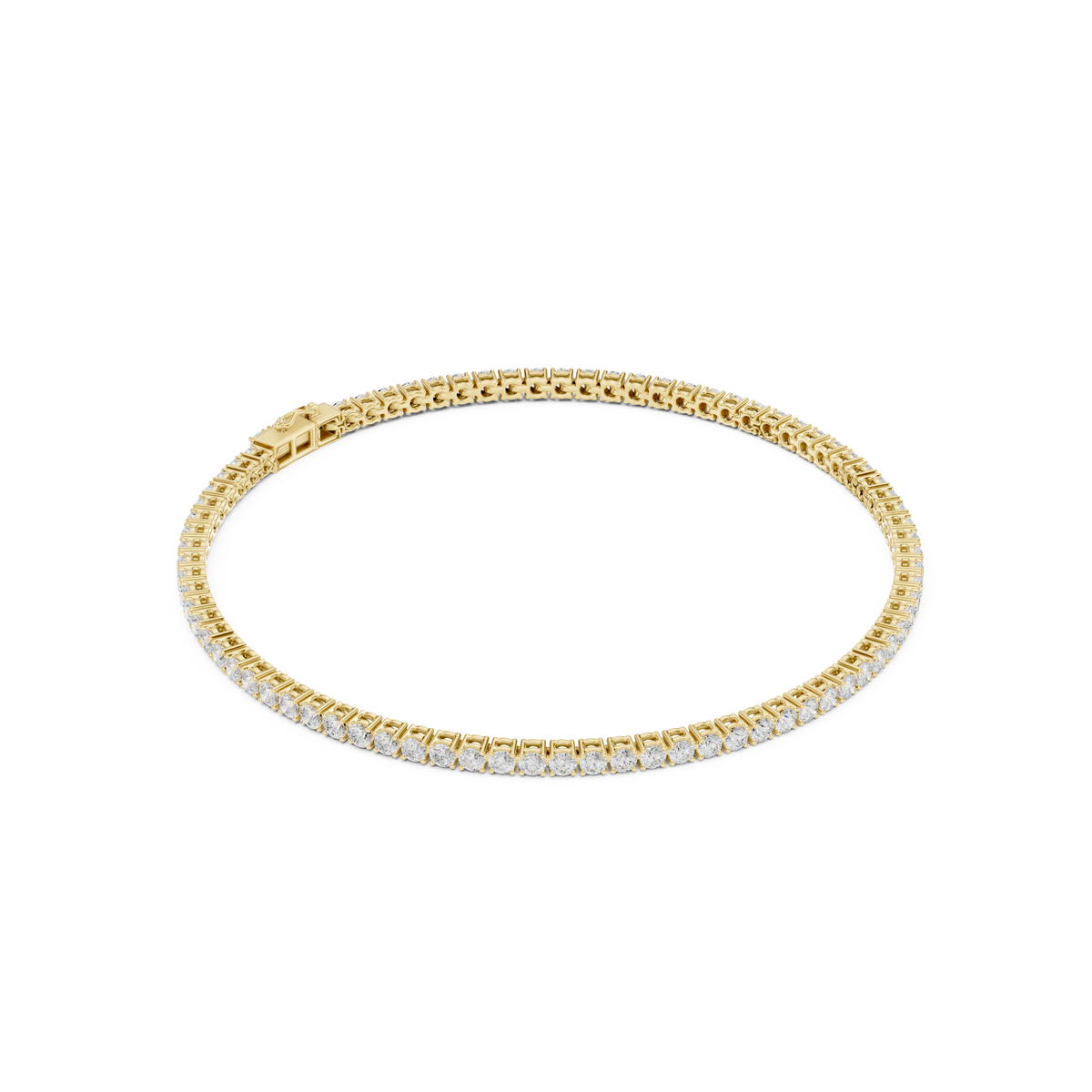 Round-Stone Tennis Bracelet | Finish: yellow | Size: 2ct