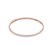 Round-Stone Tennis Bracelet — 3CT Design — digital render in a rose metal tone