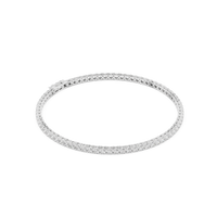 Round-Stone Tennis Bracelet — 3CT Design — digital render in a white metal tone