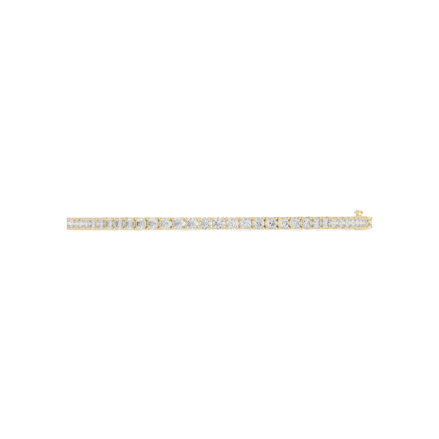 Round-Stone Tennis Bracelet — 3CT Design — digital render in a yellow metal tone