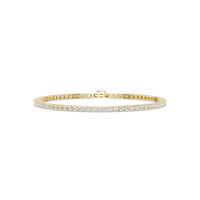 Round-Stone Tennis Bracelet — 3CT Design — digital render in a yellow metal tone