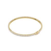 Round-Stone Tennis Bracelet — 4CT Design — digital render in a yellow metal tone