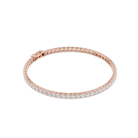 Round-Stone Tennis Bracelet — 5CT Design — digital render in a rose metal tone