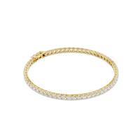 Round-Stone Tennis Bracelet — 5CT Design — digital render in a yellow metal tone