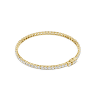 Round-Stone Tennis Bracelet — 5CT Design — digital render in a yellow metal tone