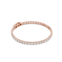 Round-Stone Tennis Bracelet — 8CT Design — digital render in a rose metal tone