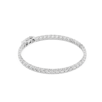 Round-Stone Tennis Bracelet — 8CT Design — digital render in a white metal tone