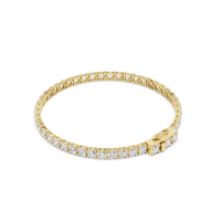 Round-Stone Tennis Bracelet — 8CT Design — digital render in a yellow metal tone