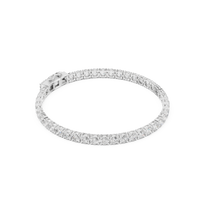 Round-Stone Tennis Bracelet — 9CT Design — digital render in a white metal tone