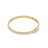 Round-Stone Tennis Bracelet — 9CT Design — digital render in a yellow metal tone