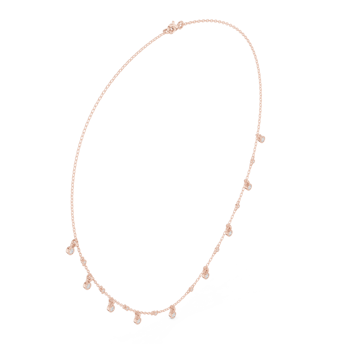 Teardrop Fringe Necklace — SBWN-021 — digital design render