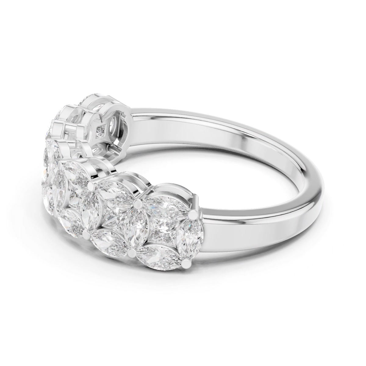 Three-Stone Halo Ring — still from the supplied digital video render