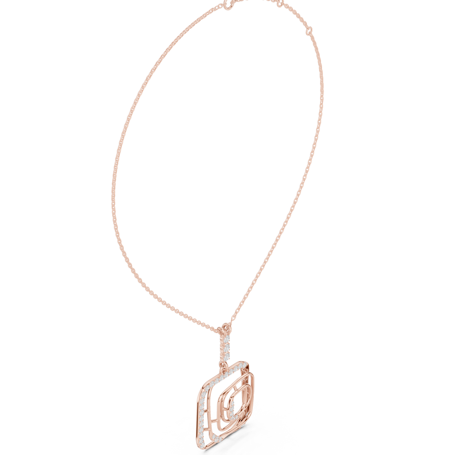 Triple-Outline Pendant Necklace — SBWN-052 — digital design render