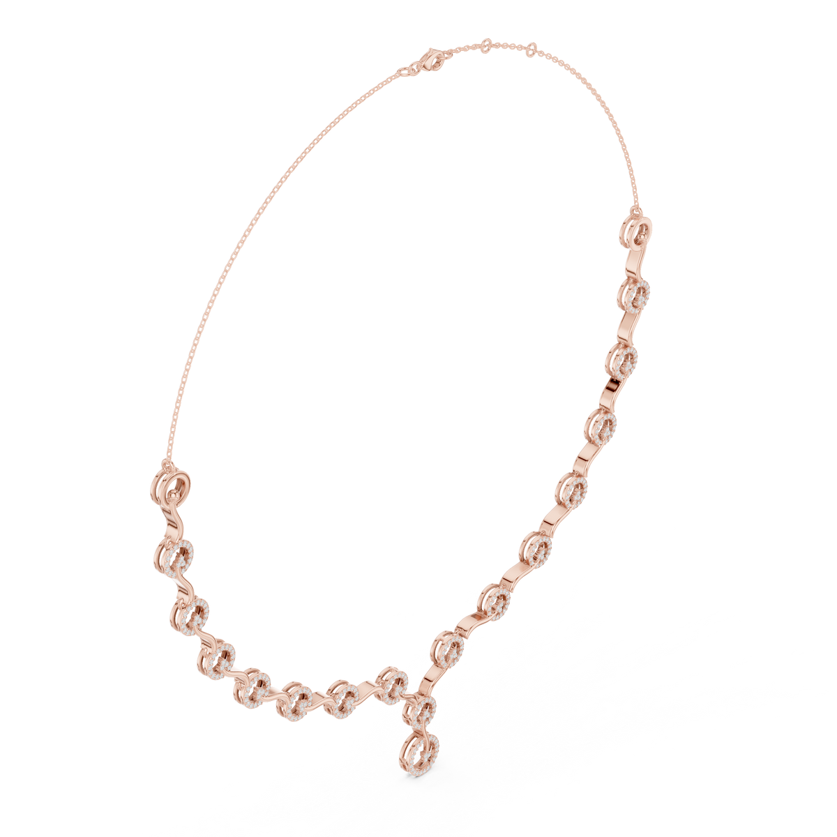 Twist-Link Pendant Necklace — SBWN-038 — digital design render