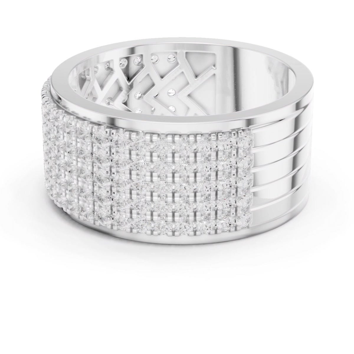Wide Grid Pavé Band — still from the supplied digital video render