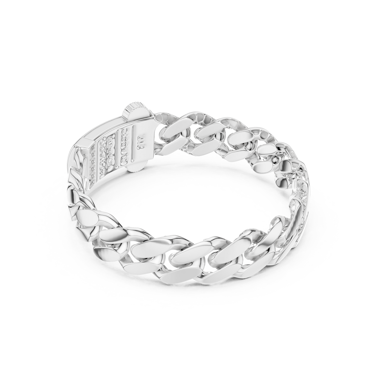 Wide Open Curb Link Bracelet — B9-119 — digital design render