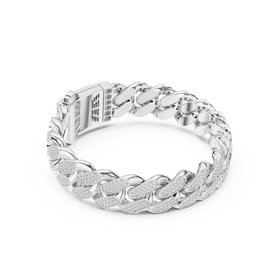 Wide Stone-Set Curb Link Bracelet — B9-105 — digital design render